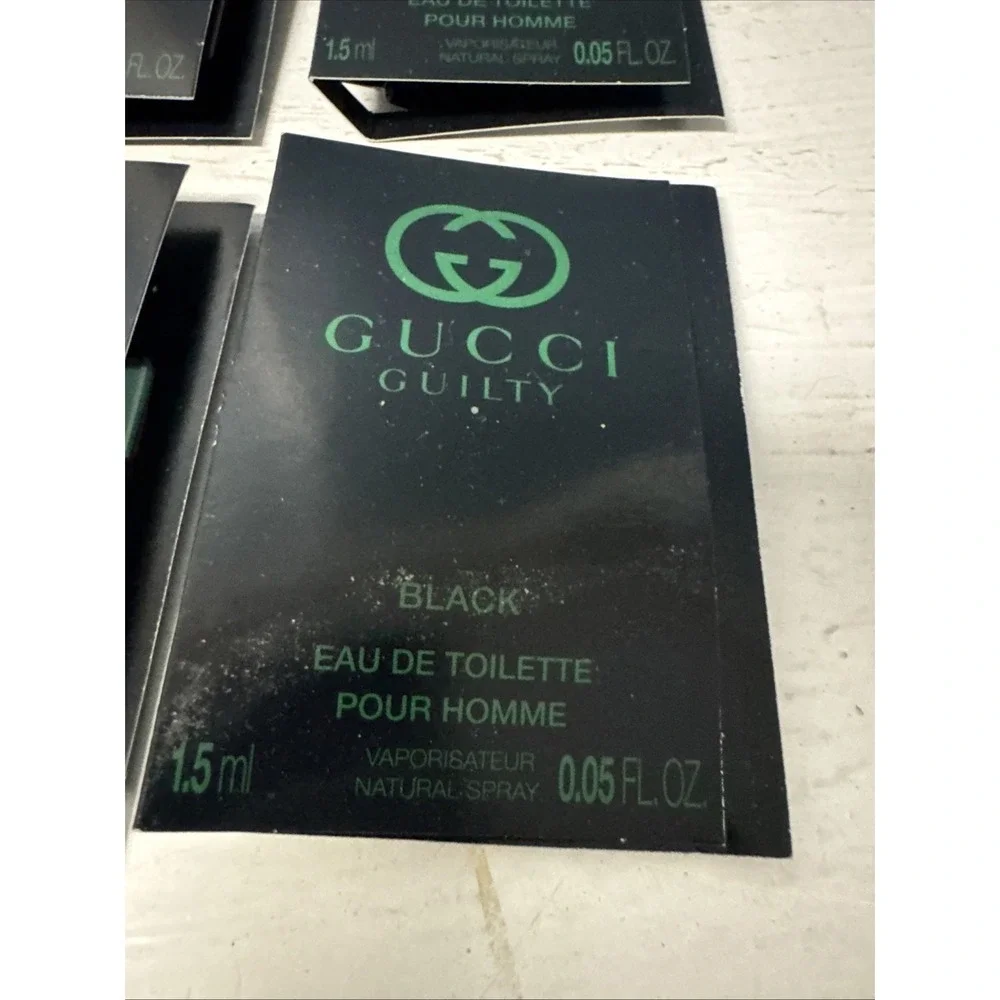 4 GUCCI GUILTY BLACK POUR HOMME EDT 1 x SAMPLES 0.05 FL. OZ. 1.5 ML‎ SPRAY FRESH